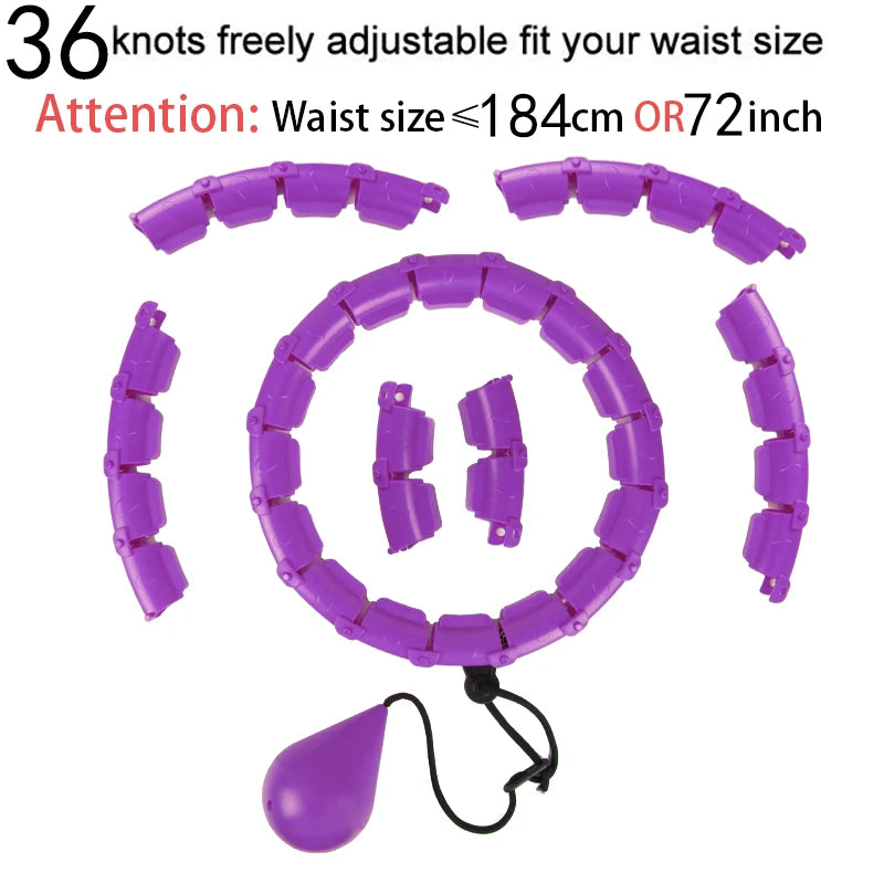 Transform Your Waistline with the 32/20/24/28 Section Adjustable Hoola Massage Fitness Hoop for Effective Weight Loss and Body Shaping